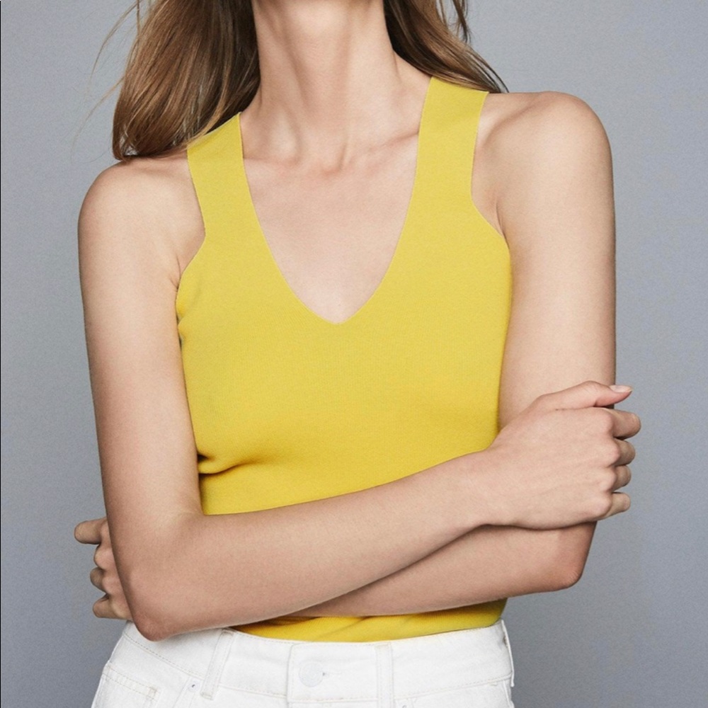 REISS Sophia Bodycon Knitted Yellow Top Never worn